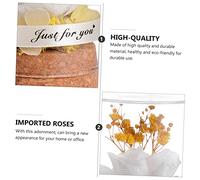 MUELODSIC Décoration Fleurie en Verre Rose Éternelle sous Cloche en Verre Blanc Poire en Bois Naturel Présent Romantique Saint-Valentin Ornement Maison Élégant