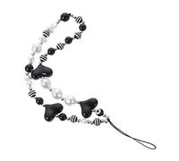 MUELODSIC Dragonne Téléphone Perles Acrylique Cœur Antidérapante Anti-perte Bracelet Portable Léger Pratique pour Femmes et Décoration Suspendue Compatible Tour Cou et Porte-clés