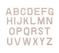 MUELODSIC Écussons Alphabet Autocollants en Strass Doré 26 Lettres 2,5 Cm pour Décoration Textile Diy, Patchs Thermocollants pour Vêtements, Paquet, Chapeaux et Chaussures
