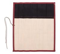 MUELODSIC Étui à Pinceaux Enroulable 9 Compartiments, Grand Porte-pinceaux en Toile Motif Japonerie Vintage, Trousse Bambou Style Rétro 40x35 Cm, Paquet Portable pour Peinture Aquarelle