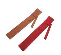 MUELODSIC Étui Vintage pour Bâtons de Batterie 2 Pièces en Cuir Pu Jaune Marron et Rouge 42,4 X 6,6 Cm, Accessoires Portables pour Instruments de Percussion, Paquet de Rangement