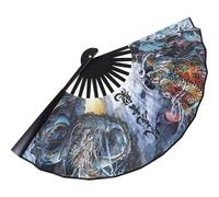 MUELODSIC Éventail Pliable Rétro en Soie et Plastique Motif Dragon Chinois Vintage 1 Pièce Accessoire Décoratif et Présent pour Fête Danse et Voyage Élégant et Compact
