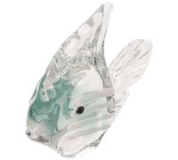 MUELODSIC Figurine de Poisson en Cristal Vert Décoration de Bureau et Table Design Inspiré de L'océan Art en Verre Miniature pour Maison et Café