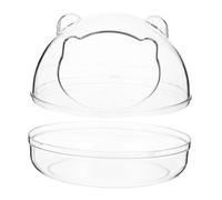 MUELODSIC Hamster Bathroom Transparent Small Pet Bath Container with Removable Tray for Hamster Bath