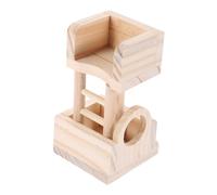 MUELODSIC Hamster Hut Bois Naturel Tour Observation Robuste Et Amusante pour Hamsters Jouet Résistant Mastication Accessoire De Jeu Et Entraînement pour Petits Rongeurs Style Aléatoire