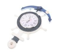 MUELODSIC Horloge Murale Ancre Bateau Style Méditerranéen avec Étoile Décorative Miroir Clair Matériaux et Plastique pour Salon et Chambre Décoration Maison Côtière Marin