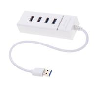 MUELODSIC Hub USB 3.0 à 4 Ports pour Ordinateur Portable Répartiteur USB en Plastique Abs Blanc Concentrateur Multi-Ports Haute Vitesse 5 Gbit/s Bureau et Voyage