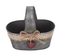 MUELODSIC Jardinière Vintage en Fer Galvanisé 5L avec Toile de Jute, Seau à Fleurs Rustique pour Décoration Intérieure et Extérieure, Pot D’Extérieur Pratique pour Terrasse et Centre de