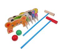 MUELODSIC Jeu de Croquet Garçon Fille Cartoon Naturel Éducatif et Résistant pour Activités Plein Air Garçon Fille Set Interactif pour Développer Coordination Main Œil
