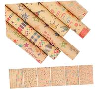 MUELODSIC Kit Papier Kraft pour avec Ruban Adhésif Double Face Cordelettes et Stickers Imprimées Variées pour Anniversaire et Fêtes
