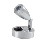 MUELODSIC Lampe de Lecture LED 12v 3w Blanche 6000k Bras Articulé Flexible, Applique Murale Intérieure Argentée, Projecteur D’éclairage Polyvalent pour Camping-car, Chambre et Bureau