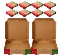 MUELODSIC Lot de 10 Boîtes à Pizza en Carton Alimentaire 185 X 185 X 4 CM Format 7 Pouces Boîtes Épaisses pour Pizzas à Emporter Emballage Pliable pour Pizzerias et Restauration