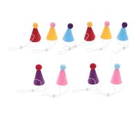 MUELODSIC Lot de 10 Mini Chapeaux d'anniversaire pour Animaux de Compagnie Chapeaux Coniques Colorés en Non-Tissé Accessoires de Fête pour Chiens et Chats de Taille Moyenne Décoration