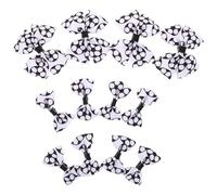 MUELODSIC Lot de 12 Barrettes à Cheveux pour Filles Thème Football Nœuds en Tissu Noir et Blanc Accessoires Légers et Doux pour Cuir Chevelu Sensible pour École et Activités Sportives