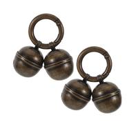 MUELODSIC Lot de 2 Clochettes en Laiton avec Mousqueton à Ressort Accessoires pour Collier de Chat et Chien Bruyantes et Sécurisées pour Suivi et Décoration D’Animaux Domestiques