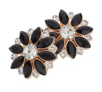 MUELODSIC Lot de 2 Couvre-boutons Strass en Alliage, Forme Fleur Solaire Noire, Intérieur 13,5 Mm, Boutons à Clip Amovibles pour Chemises et Smokings, Accessoires Élégants pour Cérémonie
