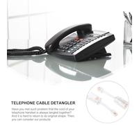 MUELODSIC Lot de 2 Démêleurs Rotatifs pour Cordon Téléphonique Rj11 et Rj9 Accessoire Anti-Enchevêtrement Blanc Pivot à 360° Compatible Ligne Fixe Prolongateur de Durée de Vie du Câble