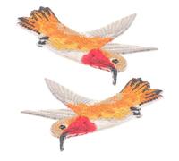 MUELODSIC Lot De 2 Écussons Brodés Oiseaux Diy Pour Vêtements Et Paquet à Dos, Patchs Symétriques Thermocollants, Couleur Multicolore, Appliqué Textile Solide Pour Réparation Et Décoration Mode
