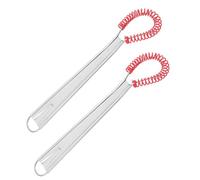 MUELODSIC Lot de 2 Fouets à Ressort en Acier Inoxydable Tête en Silicone Rouge, Batteurs à Œufs Manuels Portatifs, Outils Cuisine Antiadhésifs pour Mélanger et Pétrir, Accessoires Pratiques