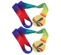 MUELODSIC Lot de 2 Médailles de Tennis en Métal avec Ruban Bleu et Or Médailles de Récompense Sportives pour Garçon et Filles et Étudiants Présents pour Compétitions Scolaires et Tournois