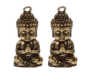 MUELODSIC Lot de 2 Pendentifs Bouddha en Laiton Miniatures Breloques Bijoux Style Chinois Décoration Artisanale pour Porte-Clés Bracelets et Créations DIY Accessoires Spirituels pour