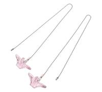 MUELODSIC Lot de 2 Rallonges de Chaînettes Décoratives pour Ventilateur de Plafond et Éclairage Pendentif Origami en Cristal Rose Chaînettes à Perles pour Salle de Bain et Pièces à Vivre