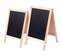 MUELODSIC Lot de 2 Tableaux Noirs en Bois Double Face Effaçables Petits Tableaux pour Garçon et Filles 19X30 CM et 25X40 CM Support Autoportant pour Enseignement et Dessin Créatif