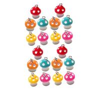 MUELODSIC Lot de 20 Breloques de Champignons en Résine Multicolore Épingle, Mini Charms DIY pour Création Bijoux Artisanaux, Bracelets, Colliers et Porte-clés, Loisirs Couleur Aléatoire