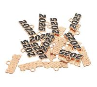 MUELODSIC Lot de 20 Pendentifs Chiffres Année 2025 Alliage Noir pour Création Bijoux Breloques Artisanales Présents Diplômés Fêtes Noël