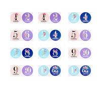 MUELODSIC Lot de 24 Autocollants Jalons Floraux pour Bébé Fille, 2 Sets de 12 Pièces, Stickers Étapes Importantes -né pour Photos Mensuelles, Présent Naissance et Accessoires Photo Shower