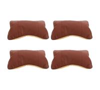 MUELODSIC Lot de 4 Coussins de Nuque pour Siège Auto Marron Coussin Cervical Respirant et Confortable Soutien pour Conducteur et Passager Accessoires de Voyage Universels pour Voiture
