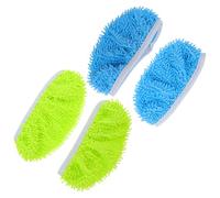 MUELODSIC Lot de 4 Lingettes de Rechange Lavables en Microfibre Chenille, Tampons Plats Réutilisables pour Balai, Coussinets de Nettoyage pour Sols Carrelage, Parquet et Stratifié,