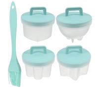 MUELODSIC Lot de 4 Moules à Œufs Verts en Plastique Antiadhésifs pour Cuisson la Vapeur et Pochée, Cuiseur à Œufs Multifonction pour Petit-déjeuner Rapide, Ustensile Cuisine Pratique