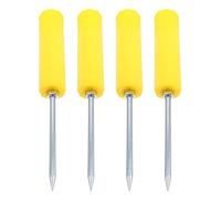 MUELODSIC Lot de 4 Supports de Bâtons de Pêche Jaunes en Plastique, Porte-bâtons à Piquer au Sol, pour Pêche en Bord de Rivière, Plage et Lac, Stabilité Renforcée et Installation Facile