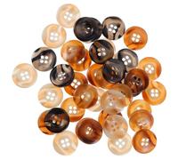MUELODSIC Lot de 40 Boutons de Remplacement en Résine 34L 4 Trous Couleurs Assorties Noir Beige Clair Café Clair et Foncé Boutons de Manteau à la Mode pour Couture et Projets de