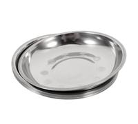 MUELODSIC Lot de 6 Assiettes Plates en Acier Inoxydable 201, 18 CM, Assiettes Creuses Fond Antidérapant pour Buffet et Repas à Domicile