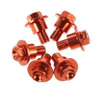 MUELODSIC Lot de 6 Vis de Fixation de Protection de Fourche Orange en Alliage Léger Anodisé, Boulons D’Amortisseur Applicables pour Matériel Suspendre Moto Tout-Usage et Motocross