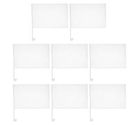 MUELODSIC Lot de 8 Drapeaux de Voiture Blancs Vierges 30X45 CM avec Mât de 43 CM Drapeaux à Main Personnalisables pour Vitres Décoration Sportive et Événements Festifs Résistants aux