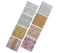 MUELODSIC Lot de 8 Feuilles de Transfert Thermocollant Pu 12x12 Pouces Motif Léopard, Film de Transfert Décoratif Infusible pour T-shirts, Paquet, Chapeaux Fournitures pour DIY Textile