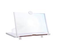 MUELODSIC Loupe Écran de Téléphone 10 Pouces pour Maison, Amplificateur D'écran Portable en Abs Blanc Antidérapant, Support Simple et Créatif pour Agrandir Vidéos et Films