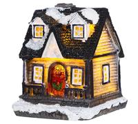 MUELODSIC Maison Lumineuse De Noël Résine Villa Décorative pour Fête LED Intégrées Décoration De Bureau Et Maison