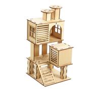 MUELODSIC Maison pour Hamster avec Échelle et Plateforme Habitat Exercice pour Petits Animaux Aire de Jeu Sécurisée et Respirante pour Hamster Hérisson et Rongeurs