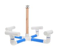 MUELODSIC Manège Rotatif Léger pour Perroquets et Oiseaux en Cage en Plastique et Bois Support Solide Résistant aux Morsures pour Réduire L'Agressivité et Favoriser L'Interaction des