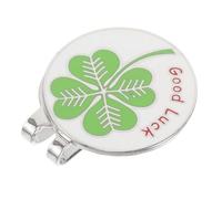 MUELODSIC Marqueur de Balle de Golf Détachable à Pince pour Casquette Motif Trèfle Rond 30 MM Accessoire Métal pour Entraînement et Alignement Précis Clip Polyvalent pour Visière de Golf