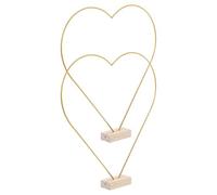 MUELODSIC Métalliques de Cœur 30 CM X 3 MM Socle en Bois Naturel Cadre de Couronne en Fil de Fer pour Décoration de Mariage Couronne de Fleur Multifonctionnelle Anneaux Attrape-Rêves