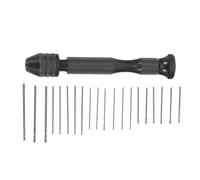 MUELODSIC Mini Kit Perceuse Manuelle Portable en Métal Noir 20 Forets pour Perçage Précis sur Bois Métal et Bijoux Outil Compact Bricolage Artisanat et Voyages