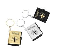 MUELODSIC Mini-porte-clés Bible Biblique En Métal Solide Doré, Noir Et Argenté, 3 Pièces, Symbole Spirituel Pour Croyants, Décoration Clé De Foi, Usage Quotidien Et Présent Religieux