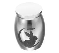 MUELODSIC Mini Urne Funéraire Lapin en Acier Inoxydable Argenté, Hermétique Et Compacte, pour Cendres D’Animaux, Commémoration Et Souvenir, Adaptée Aux Petits Animaux De Compagnie