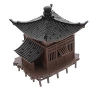 MUELODSIC Miniature Asian Pavilion Ornament Plastic Zen Garden Decoration for Aquarium and Bonsai Compact Micro Landscape Model with Traditional Architecture Design