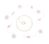 MUELODSIC Mobile Garçon Fille pour Berceau Décoration Suspendue Chambre Garçon Fille avec Cloche Fleurs Laine Rose Son Apaisant pour Chambre d’Enfant et Boutique Enfantine